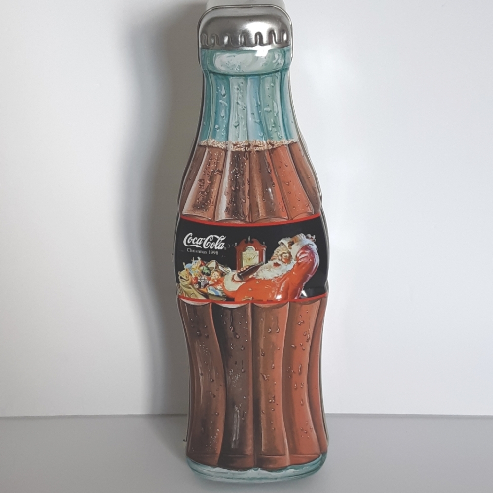 Coca-Cola tall bottle-shaped tin